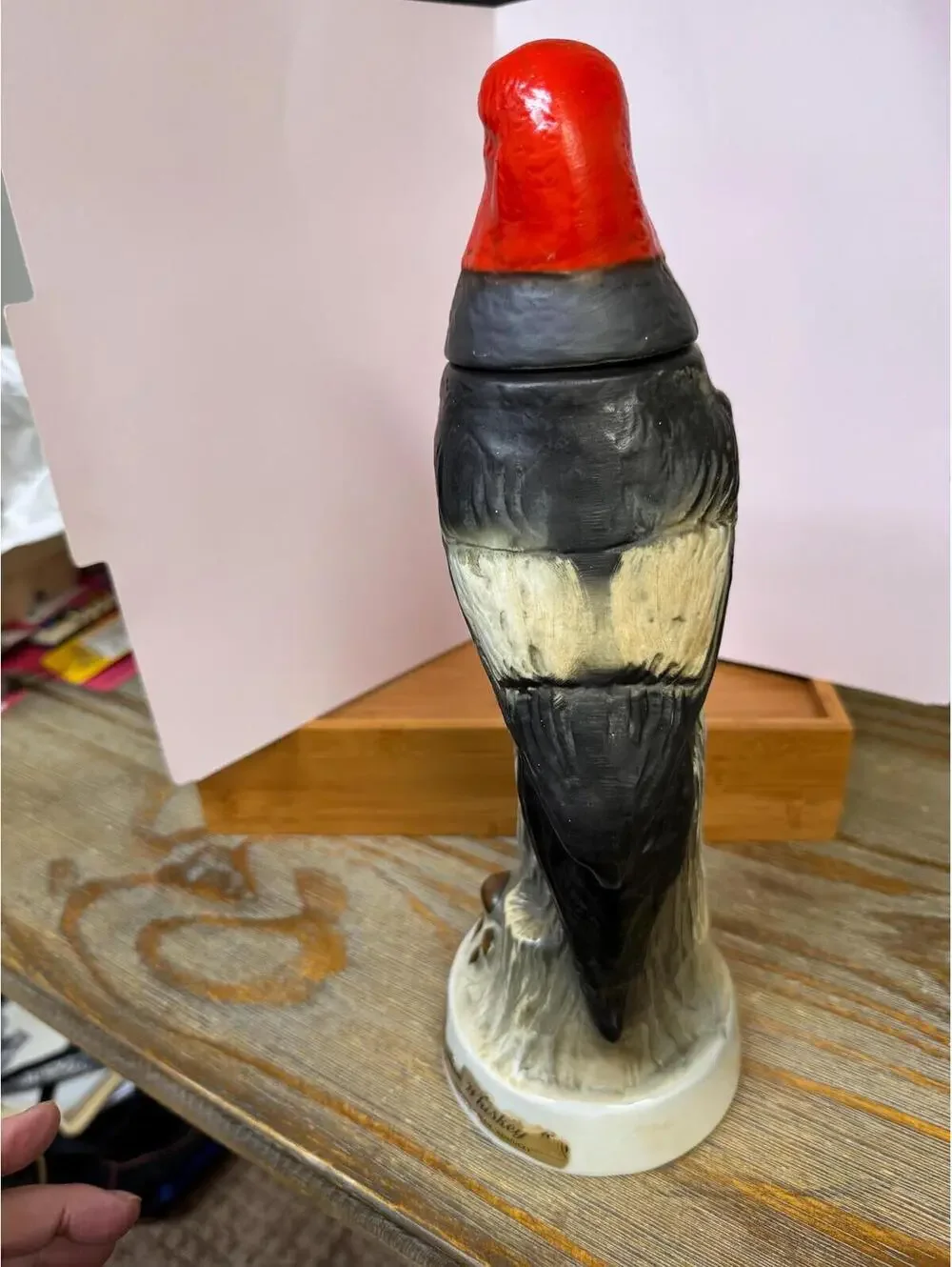 1969 Porcelain Jim Beam Red Headed Wood Pecker Collectors Decanter